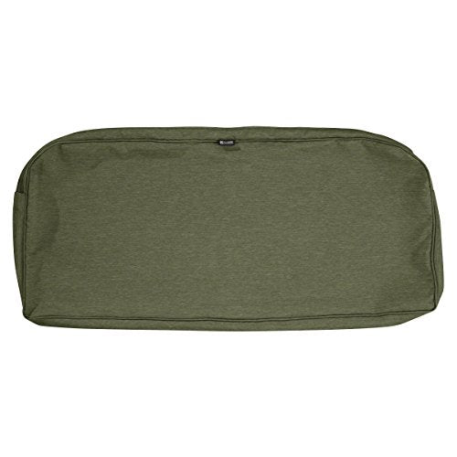 Classic Accessories Montlake FadeSafe Water-Resistant 41 x 18 x 3 Inch Outdoor Bench/Settee Cushion Slip Cover, Patio Furniture Swing Cushion Cover, Heather Fern Green, Patio Furniture Cushion Covers