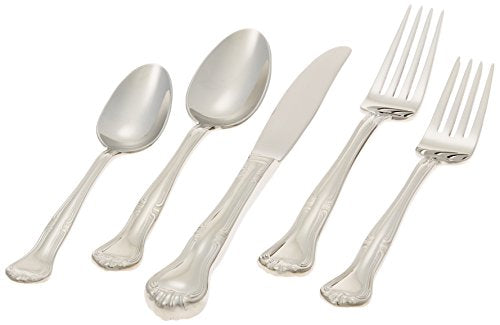 Gorham Valcourt Stainless Flatware 5 Piece Place Setting , Silver