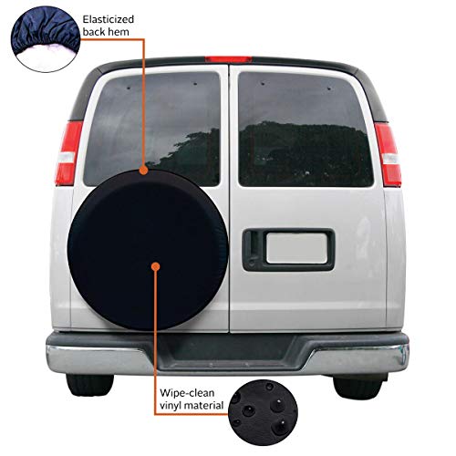 Classic Accessories Over Drive Universal Fit Spare Tire RV Cover, Wheels 26"-28" Diameter, Black, Water-Resistant, All Season Protection for Trailer/Camper Wheels/Tires, Universal Accessories