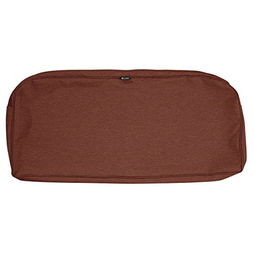 Classic Accessories Montlake FadeSafe Water-Resistant 41 x 18 x 3 Inch Outdoor Bench/Settee Cushion Slip Cover, Patio Furniture Swing Cushion Cover, Heather Henna Red, Patio Furniture Cushion Covers