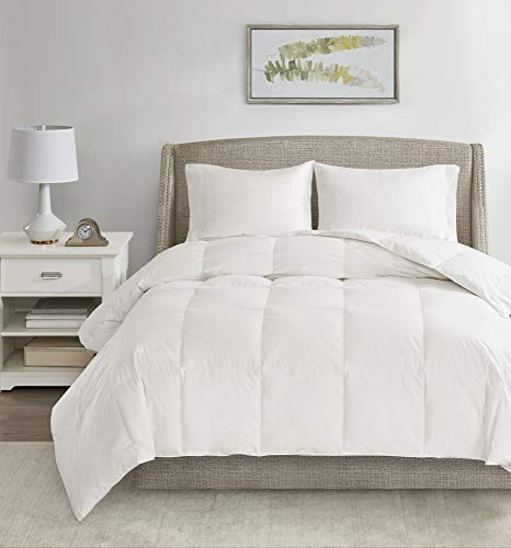 True North by Sleep Philosophy Oversized Quilted Down Comforter Cotton Percale Cover Downproof, Feather Blend Duvet Insert, Modern Luxe All Season Bed Set, King, Medium Warm