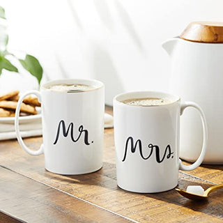 KATE SPADE Bridal Party Mrs. 2Pc Mug Set, 1.55 LB, White