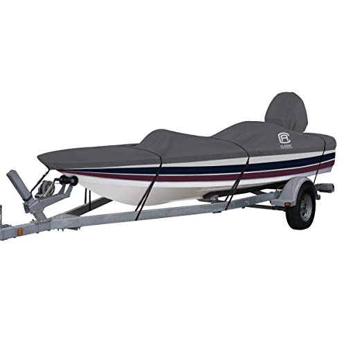 Classic Accessories StormPro Dark Grey Heavy-Duty Outboard Ski-Boat Cover, 17&