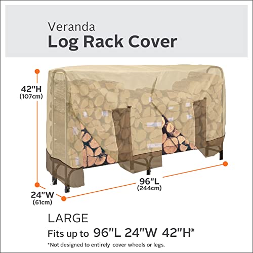 Classic Accessories Veranda Water-Resistant 8 Foot Log Rack Cover, Patio Furniture Covers