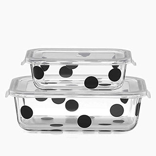 Kate Spade Deco Dot 2Pc Rectangular Food Storage Set