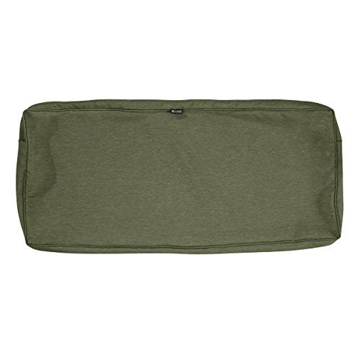 Classic Accessories Montlake FadeSafe Water-Resistant 48 x 18 x 3 Inch Outdoor Bench/Settee Cushion Slip Cover, Patio Furniture Swing Cushion Cover, Heather Fern Green, Patio Furniture Cushion Covers