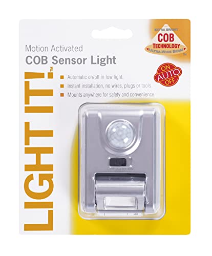 LIGHT IT! By Fulcrum, 20043-301 COB Sensor Light, Silver, Single pack