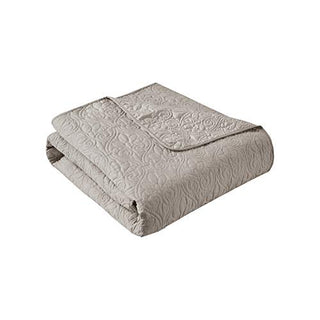 Madison Park Quebec Luxury Oversized Quilted Throw KhakiPremium Soft Cozy Microfiber With Cotton Fill For Bed