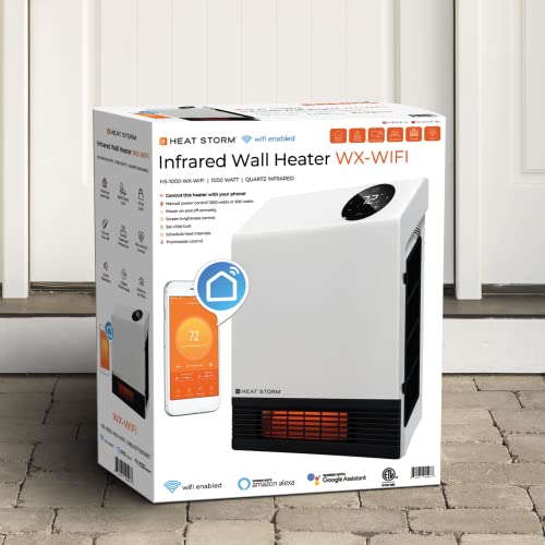 Heat Storm HS-1000-WX-WIFI WiFi Infrared Wall Heater, 1000 Watt