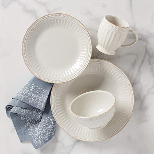 Lenox White French Perle Groove 4Pc Place Setting, 6.95 LB