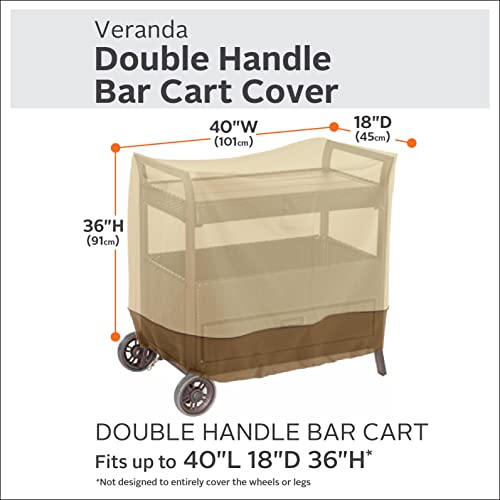 Classic Accessories Veranda Water-Resistant 40 Inch Double Handle Bar Cart Cover, Patio Furniture Covers