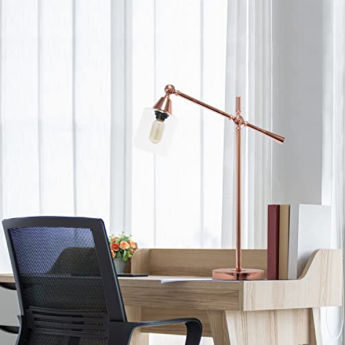 Vertically Adjustable Desk Lamp, Rose Gold, Great for Office, School