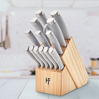Hampton Forge Epicure Cool 15Pc Block Set, Taupe/Grey