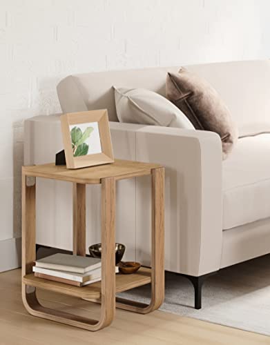 Umbra Bellwood Tiered Side Table with Storage, Natural