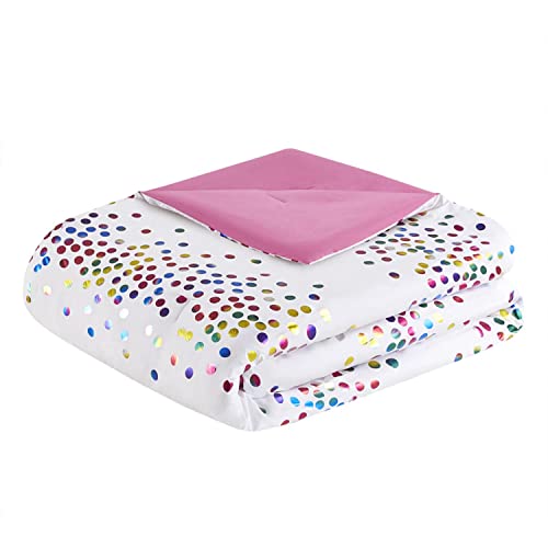 Intelligent Design Rainbow Iridescent Metallic Dot Comforter Set ID10-2180