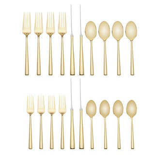 Kate Spade Malmo Gold 20-Piece Flatware Set, 4.30 LB, Metallic