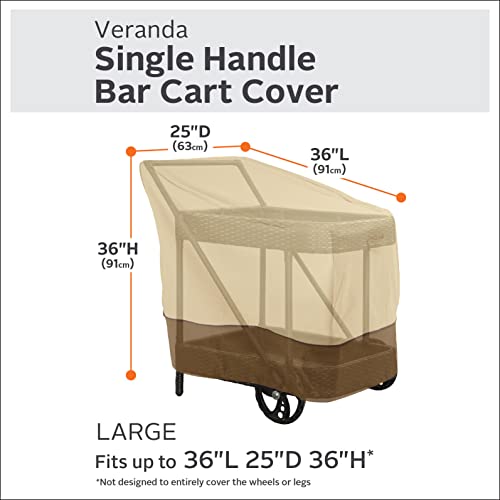 Classic Accessories Veranda Water-Resistant 36 Inch Single Handle Bar Cart Cover