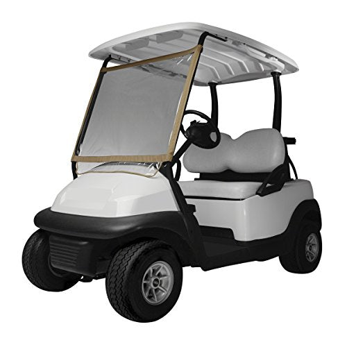 Classic Accessories 40-001-012401-00 Fairway Deluxe Portable Golf Cart Windshield, Sand/Clear