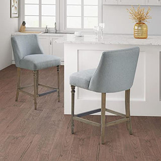 MARTHA STEWART Delaney Delaney Counter Stool with Blue Finish MT104-0141