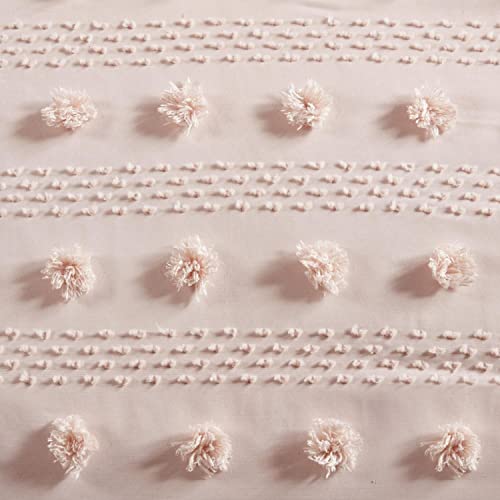 Intelligent Design Clip Jacquard Comforter Set with Pink Finish ID10-2192