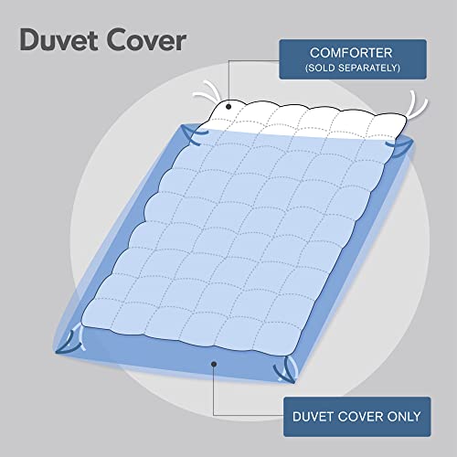Harbor House Maya Bay Duvet Cover King Size - White, Blue , Embroidered Coastal Seashells, Starfish Duvet Cover Set – 3 Piece – 100% Cotton Light Weight Bed Comforter Covers