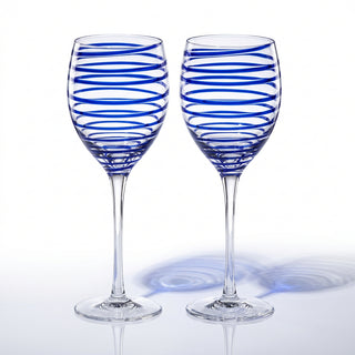 Kate Spade Charlotte Street 2-Piece Wine Glass Set, 1.20 LB, Blue
