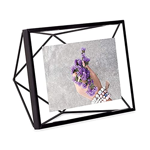 Umbra Prisma Picture Frame, 4x6 Photo Display for Desk or Wall, Black