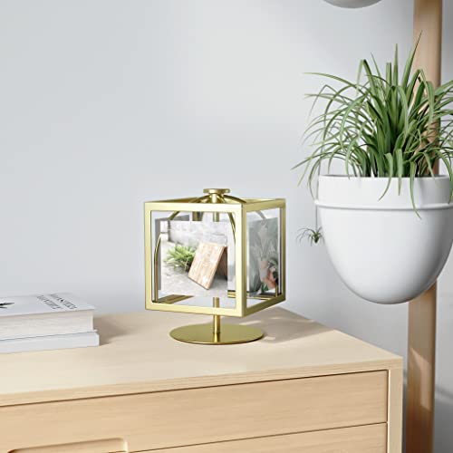 Umbra Rocker 360-degree Rotating Cube Multi Picture Frame, Regular, Br ...