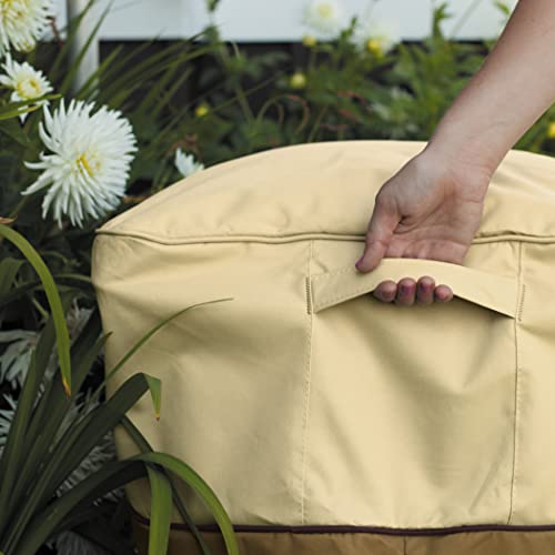 Classic Accessories Veranda Water-Resistant 31 Inch Square Patio Ottoman/Side Table Cover, Outdoor Ottoman Cover