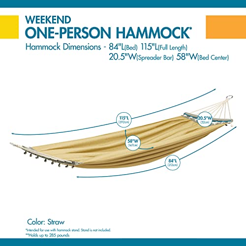 Duck Covers Weekend One-Person Hammock, 84 x 58 Inch, Straw