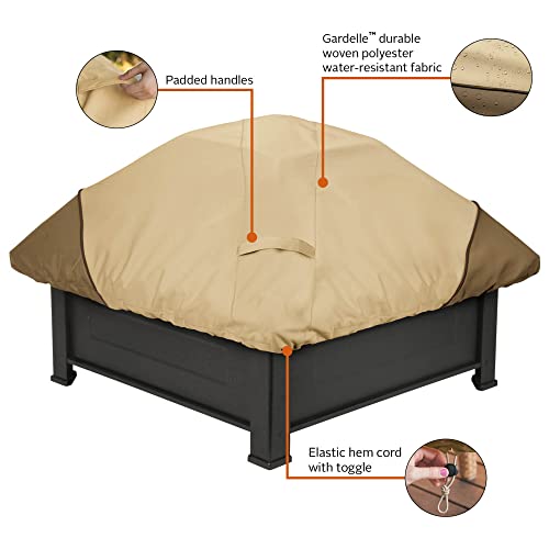 Classic Accessories Veranda Water-Resistant 40 Inch Square Fire Pit Cover, Outdoor Firepit Cover