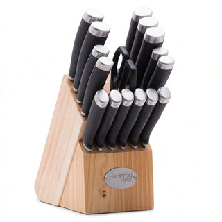 Hampton Forge Epicure 17-Piece Cutlery Block Set, Black product image 1