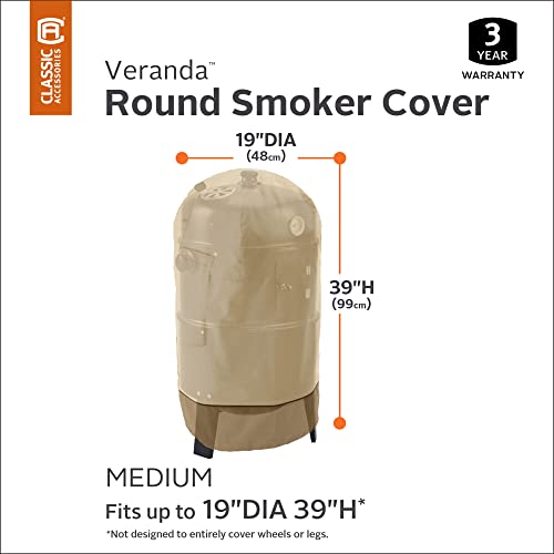 Classic Accessories Veranda Water-Resistant 19 Inch Round Smoker Grill Cover