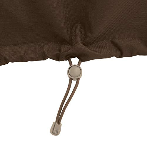 Classic Accessories 56-323-016601-RT Madrona Rainproof 108 Inch Rectangular/Oval Patio Bar Table & Chair Cover, 108" W x 86" D x 34" H, Dark Cocoa