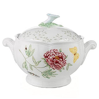 Lenox Butterfly Meadow Round Covered Casserole, 2 piece, white body