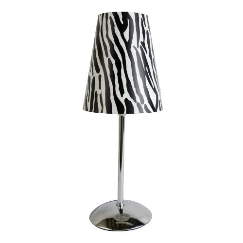 LimeLights Mini Silver Table Lamp with Plastic Printed Shade