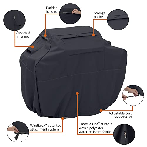 Classic Accessories Ravenna Water-Resistant 64 Inch BBQ Grill Cover, Black