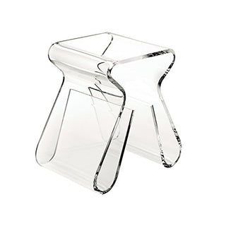 Umbra Magino, Acrylic Side Table, End Table, Stool with Storage, Modern Magazine Rack, Clear, 21.725" x 20.9" x 15.125"
