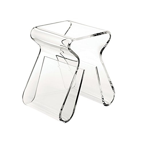 Umbra Magino, Acrylic Side Table, End Table, Stool with Storage, Modern Magazine Rack, Clear,21.725" x 20.9" x 15.125"