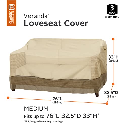 Classic Accessories Veranda Water-Resistant 76 Inch Patio Sofa/Loveseat Cover, Patio Furniture Covers