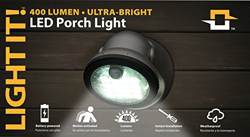 LIGHT IT! by Fulcrum, 20038-101 600L LED Porch Light, Silver, Single pack
