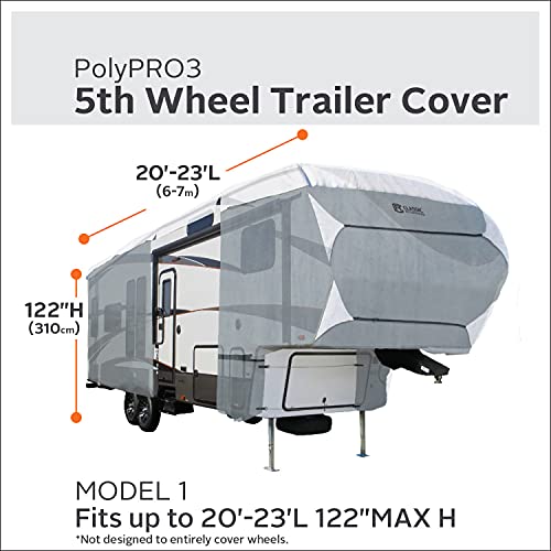 Classic Accessories Over Drive PolyPRO3 Deluxe 5th Wheel Cover or Toy Hauler Cover, Fits 23&
