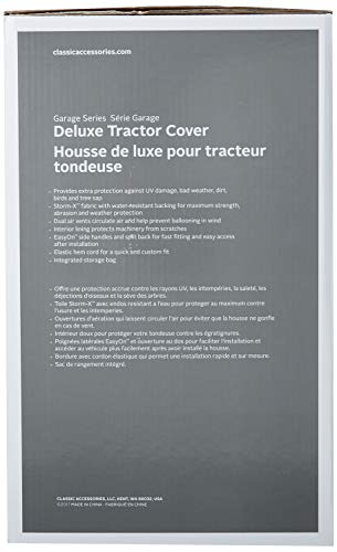 Classic Accessories StormPro Waterproof Heavy-Duty Tractor Cover, Fits tractors with decks up to 54 in,Black
