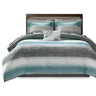 Comforter Set Bed-in-a-Bag Ultra Soft Down Alternative Hypoallergenic W/ Cotton Texture Printed Sheets All Season