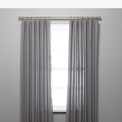 Umbra Cappa Curtain Rod, Includes 2 Matching Finials, Brackets & Hardware, 36 to 66-Inches, Brass