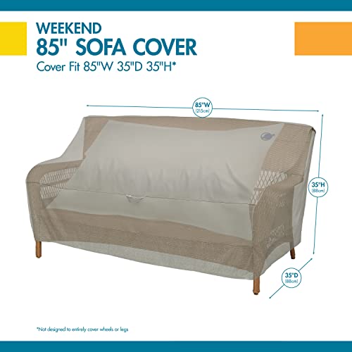 Duck Covers Weekend Water-Resistant Outdoor Sofa Cover with Integrated Duck Dome, 85 x 35 x 35 Inch, Moon Rock, Patio Bench Cover