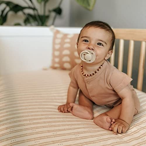 Crane Baby Soft Cotton Crib Mattress Sheet, Fitted Crib Sheet for Boys and Girls, Herringbone, 28”w x 52”h x 9”d, Small Single