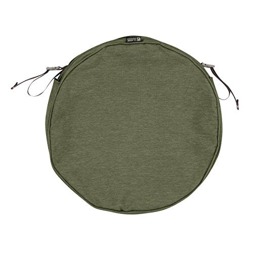 Classic Accessories Montlake FadeSafe Water-Resistant 18 x 2 Inch Round Outdoor Chair Seat Cushion Slip Cover, Patio Furniture Cushion Cover, Heather Fern Green, Patio Furniture Cushion Covers
