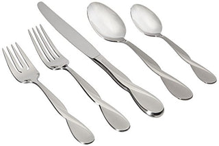 Oneida Satin Aquarius 5 Piece Fine Flatware Set, Service for 1 18/10 Stainless Steel, Silver
