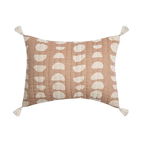 Crane Baby Pillow, Decorative Rectangle Jacquard Nursery Pillow for Newborns, Copper Moon Phase, 12" x 16"